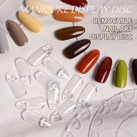 Detachable Oval Nail Art Color Card Display Board Transparent Natural Acrylic Nail Polish Practice Palette Tool Professional Salon Supplies