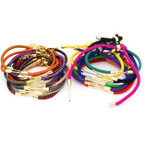 Verstellbares DIY Halbfertiges Geflochtenes Armband Für Die Schmuckherstellung Kupferzubehör Buntes Handgewebtes Kordelarmband Damen Herren