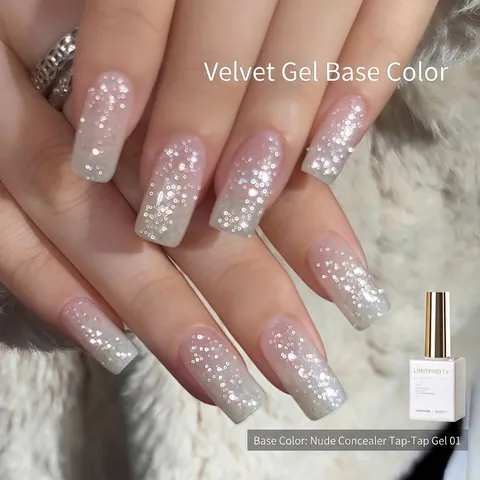 Esmalte de Uñas en Gel Opale Nieve Brillante Purpurina Efecto Diamante Roto Gel Base para Arte de Uñas para Mujeres