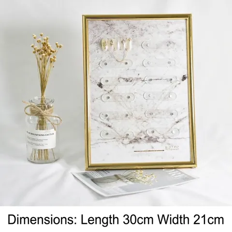 Magnetic Nail Art Display Frame Board With Marble Pattern Metal Frame For Manicure Eyelash Art Showcase Holder