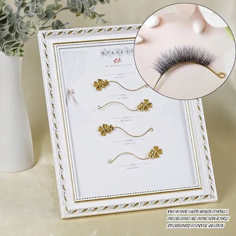 Professional Japanese Style Magnetic Eyelash Display Stand Frame Salon Beauty Eyelash Training Try-on Tools Alloy Wood Makeup Supplies