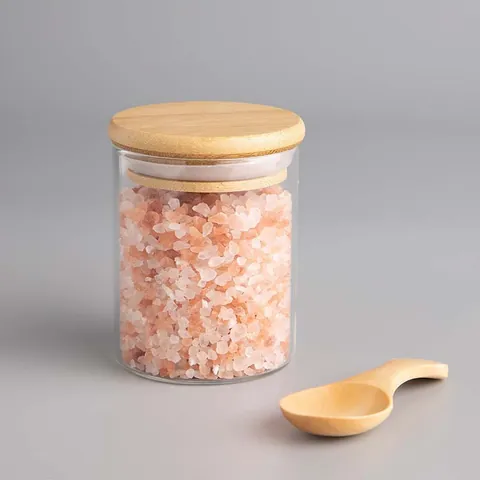 Vorratsgläser Aus Borosilikatglas Mit Bambusdeckel Holzregal Küchengewürzbehälter Luftdicht Versiegelte Flasche Set