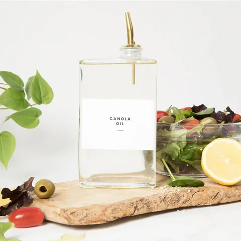 Modern Transparent Square Glass Oil Bottle Leak-proof Olive Oil Dispenser With Stainless Steel Pourer For Kitchen Soy Sauce Vinegar 350ml 500ml Glass Pot