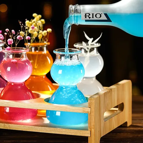 Vaso de Chupito de Vidrio en Forma de Calabaza Minimalista Moderno para Cóctel Jagerbomb Diseño en Capas Cristalería Transparente para Bar Fiesta