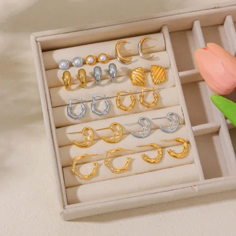 Europese Ins Stijl 18K Vergulde Koperen Creolen Voor Dames Luxe Geometrische Twist Bamboe Oorbellen Mode Sieraden