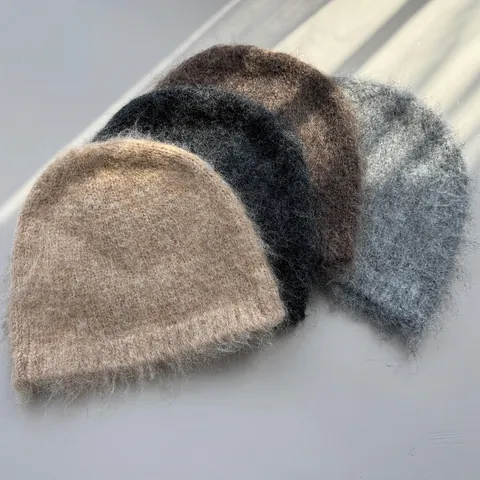 Winter Warm Pelzige Beanie Mütze Für Herren Weiche Lässig Plüsch Ohrenschutz Korean Style Mode Einfarbig Skull Cap