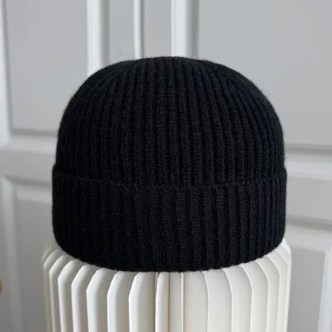 Winter Gebreide Muts Skullcap Warm Acrylmix Geribbelde Omslagmuts Effen Kleur Koud Weer Hoed Voor Heren Dames