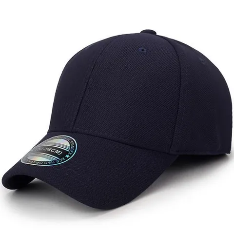 Casquette de Baseball Ajustée Classique pour Hommes Femmes Grande Circonférence de Tête Couleur Unie Respirant Visière Courbée Chapeau de Sport en Acrylique