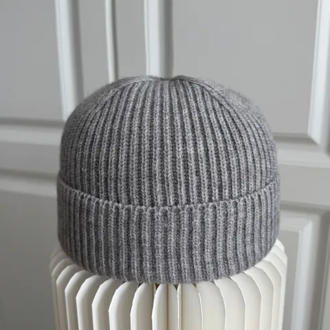Winter Gebreide Muts Skullcap Warm Acrylmix Geribbelde Omslagmuts Effen Kleur Koud Weer Hoed Voor Heren Dames