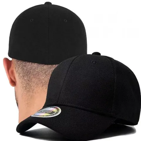 Casquette de Baseball Ajustée Classique pour Hommes Femmes Grande Circonférence de Tête Couleur Unie Respirant Visière Courbée Chapeau de Sport en Acrylique