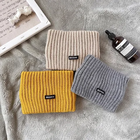 Winter Warme Strick Stirnband Damen Herren Koreanischer Stil Rippenstruktur Ohrenwärmer Buchstaben Patch Outdoor Sport Elastisches Haarband
