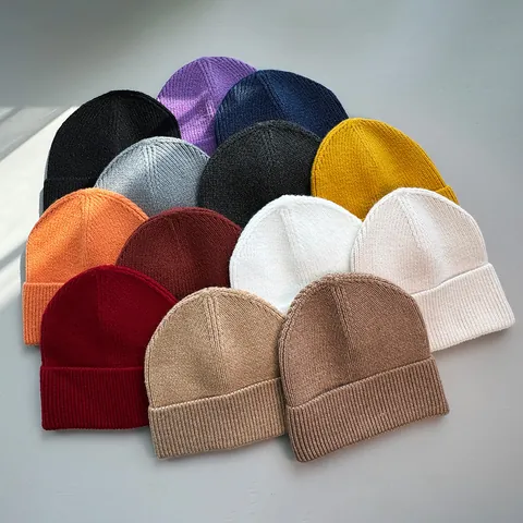 Solid Color Knitted Beanie For Women Soft Acrylic Cuffed Warm Winter Hat Fashion Ribbed Skull Cap For Outdoor Daily Wear