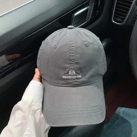 American Street Style Minimalist Embroidered Soft Top Baseball Cap For Men Women Large Head Deep Crown Adjustable Cotton Sun Hat