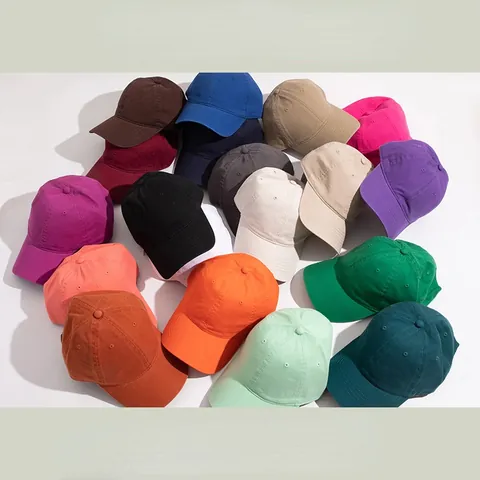 Unisex Baumwolle Einfarbig Soft Top Baseballkappe Verstellbare Gebogene Krempe Sonnenschutz Modische Tägliche Zungenhut Für Herren Damen