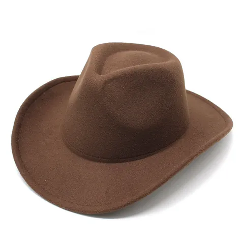Western Cowboyhut Vintage Breite Krempe Wollfilz Fedora Unisex Retro Jazz Reithut Sonnenschutz Sonnenschutz Kappe