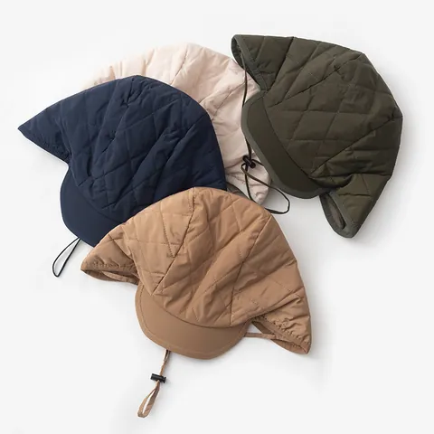 Winter Winddicht Fliegermütze Ohrenklappen Helmfutter Für Herren Damen Gesteppt Gefüttert Thermo Fleece Radfahren Mütze