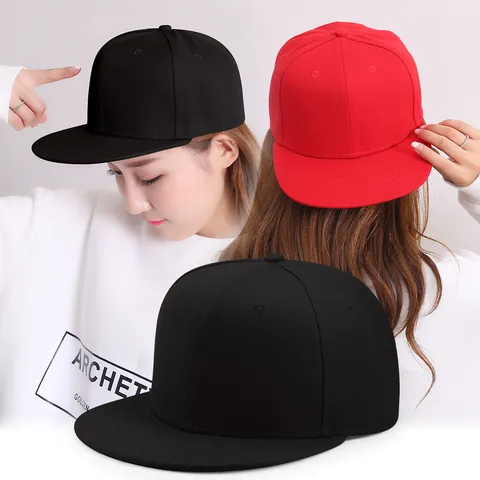 Gorra de Béisbol Hip Hop de Ala Plana de Color Sólido Ajustable para Hombres Mujeres Sombrero Snapback Street Dance Gorra de Sol de Poliéster al Aire Libre