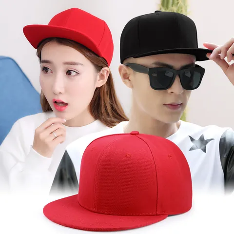 Gorra de Béisbol Hip Hop de Ala Plana de Color Sólido Ajustable para Hombres Mujeres Sombrero Snapback Street Dance Gorra de Sol de Poliéster al Aire Libre