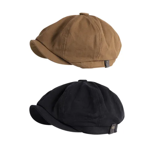 Unisex British Vintage Newsboy Cap Retro Octagonal Baker Boy Hat For Men Women Cotton Woolen Beret Peaky Blinders Style Cabbie Flat Cap