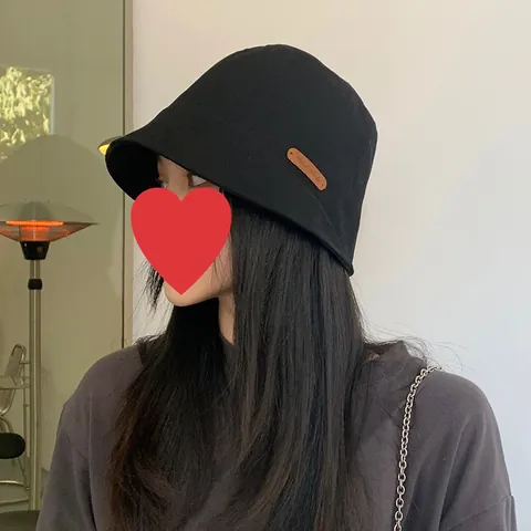 Dames Japanse Stijl Katoenen Vissershoed Opvouwbare Zonbescherming Zonnehoed Met Leren Patch Zomer Reizen Hoed