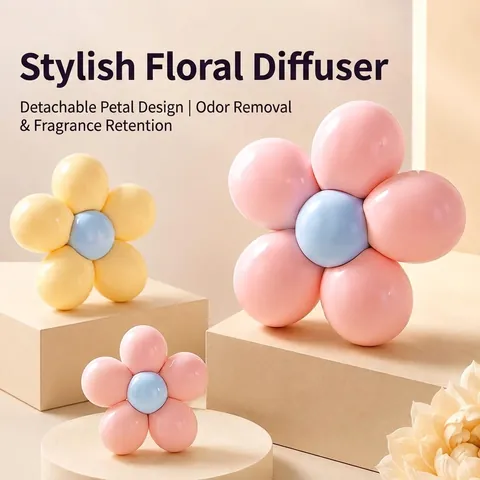 Flower Shaped Scented Sticker Air Freshener For Closet Wardrobe Shoe Cabinet Car Home Deodorizing ABS Fragrance Ornament Floral Decor