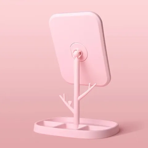 Specchio da Trucco da Tavolo Girevole Portatile Specchio HD ad Alta Definizione Con Base Portaoggetti Specchio da Tavolo per Dormitorio Specchio da Toilette