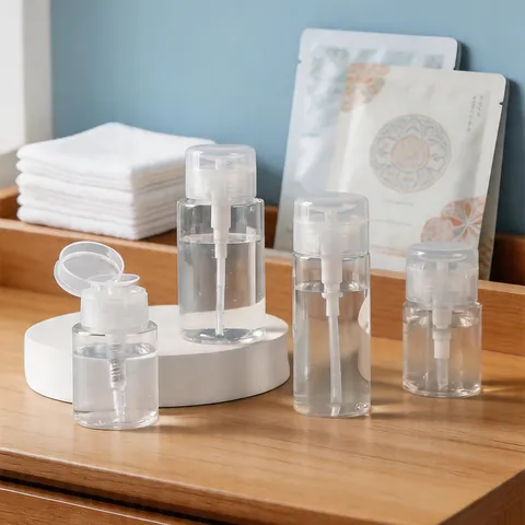 Transparent Refillable Travel Bottle Portable Cosmetic Dispensing Bottle Press Pump Empty Lotion Container For Makeup Water Storage