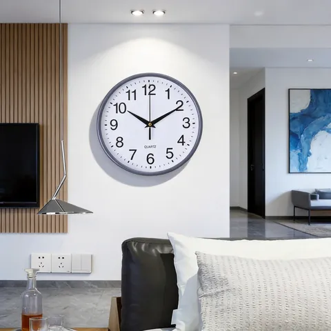 Minimalistische Runde Wanduhr Leises Quarzwerk Batteriebetrieben Glasspiegel Hängeuhr Für Home Office Dekoration