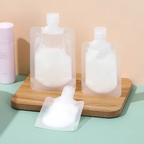 Portable Transparent Travel Dispensing Bag Matte Refillable Leak-Proof Pouch For Lotion Shampoo Toiletries Storage Bag