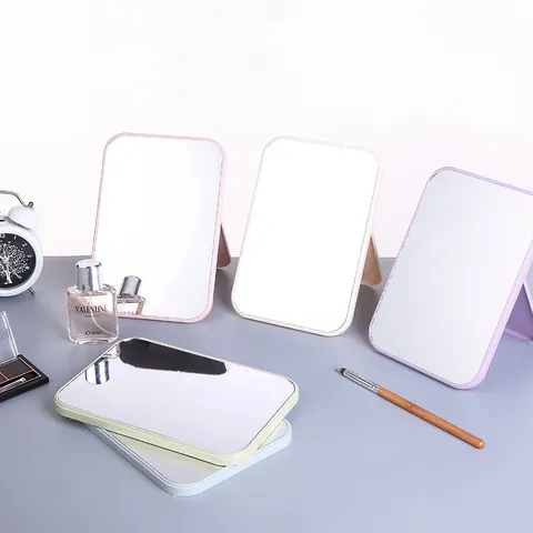 HD Desktop Klappbarer Schminkspiegel Tragbar Quadratisch Mit Abgerundeten Ecken Einseitiger Schminktischspiegel Für Schlafzimmer Badezimmer Reise Damen Prinzessin Kosmetikspiegel