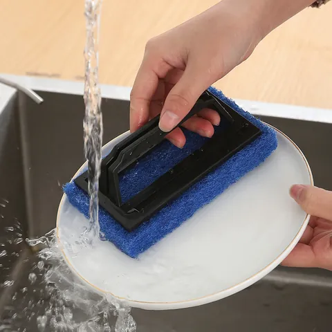 Handle Sponge Cleaning Brush Multi-functional Thickened Scouring Pad Scrubber For Kitchen Sink Bathtub Floor Tile PU PP Tool