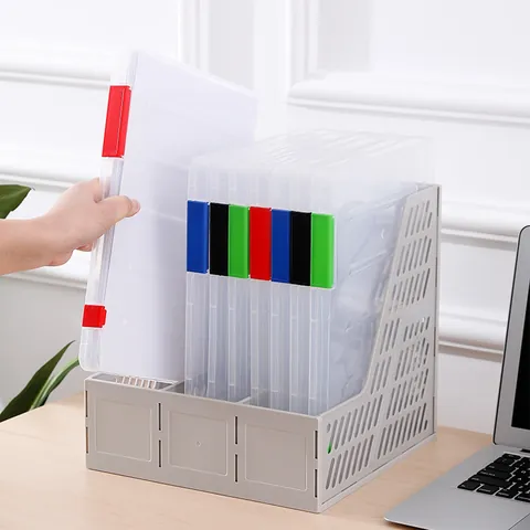 A4 Transparent Plastic File Box Portable Document Organizer With Snap Closure For Office School Student Paper Storage Case