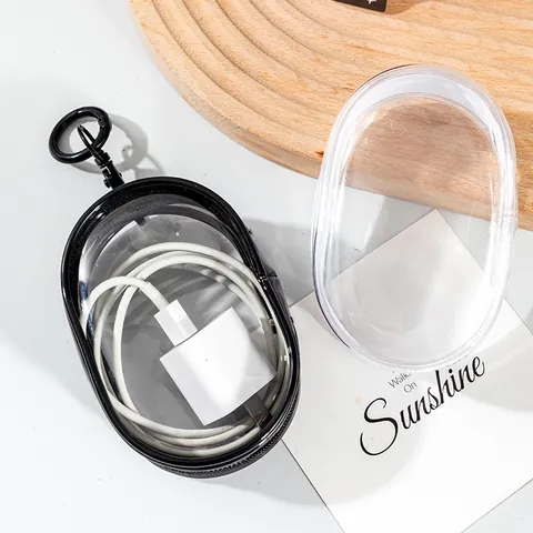 Transparent PVC Portable Travel Storage Bag Waterproof Mini Pouch For Data Cables Charger Earphones And Figures Small Organizer Bag