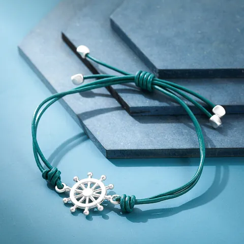 Handmade Braided Cord Bracelet Niche Nautical Anchor Owl Unicorn Artificial Pearl Adjustable String Hand Rope Jewelry