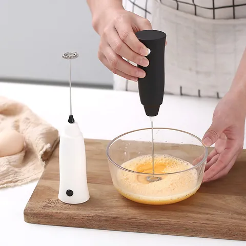 Portable Handheld Electric Egg Beater Milk Frother Stainless Steel Mini Mixer For Coffee Milk Tea Kitchen Baking Tool