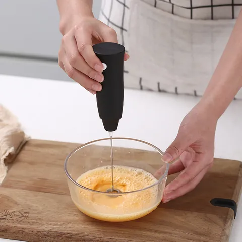 Portable Handheld Electric Egg Beater Milk Frother Stainless Steel Mini Mixer For Coffee Milk Tea Kitchen Baking Tool
