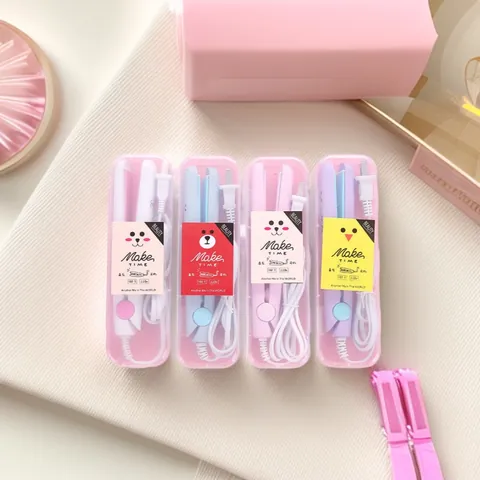 Mini Hair Straightener And Curler Dual Use Multifunctional Electric Hair Crimper Styling Tools For Travel Portable Hair Styling Appliance