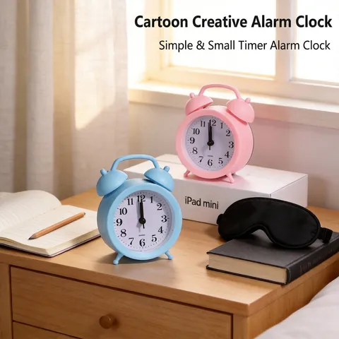 Creative Silent Alarm Clock For Bedroom Student Bedside Small Desktop Clock Minimalist Battery Operated Table Alarm Clock