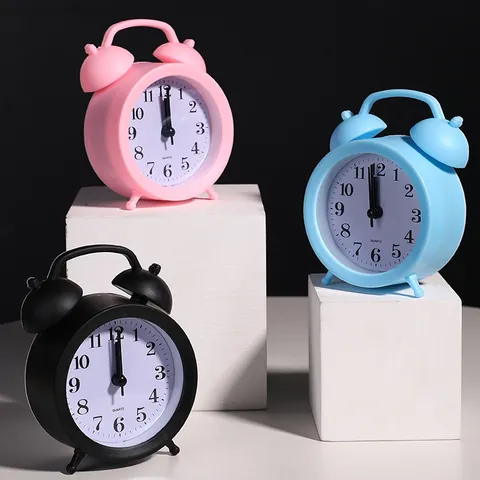 Creative Silent Alarm Clock For Bedroom Student Bedside Small Desktop Clock Minimalist Battery Operated Table Alarm Clock