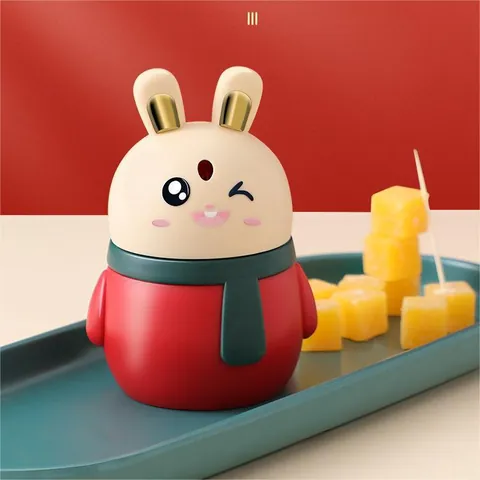 Cartoon Rabbit Lucky Cat Toothpick Holder Automatic Press Type Pop-up Plastic Toothpick Dispenser Home Decor Toothpick Box