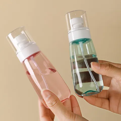 Tragbares Transparentes Feinnebel Sprühflaschen Set Nachfüllbare HDPE Kunststoff Leerflasche Für Reise Kosmetik Toner Makeup Wasser