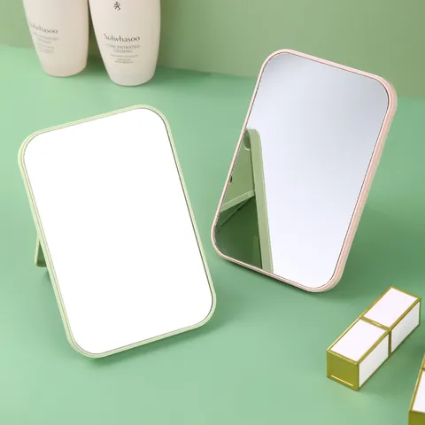 Modern Minimalist Folding Makeup Mirror Desktop Portable Single Sided Dressing Mirror For Student Dormitory Home High Definition Glass Mirror