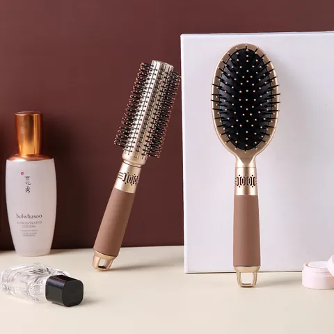 Champagne Gold Air Cushion Massage Hair Brush Professional Scalp Massage Detangling Comb Luxury Beauty Tool For Women