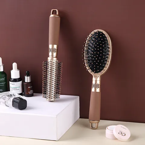Champagne Gold Air Cushion Massage Hair Brush Professional Scalp Massage Detangling Comb Luxury Beauty Tool For Women
