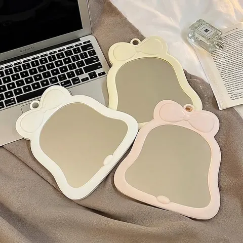Schleifenförmiger Desktop Schminkspiegel Faltbarer Kosmetikspiegel Für Schlafzimmer Studentenwohnheim DIY Strass Schleifenspiegel Dekorativer Tischspiegel