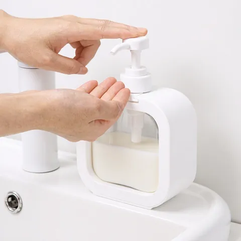 Moderne Minimalistische Kunststoff Reise Dosierflasche Drucktyp Tragbare Leere Nachfüllbare Lotionflasche Für Shampoo Duschgel Handseife