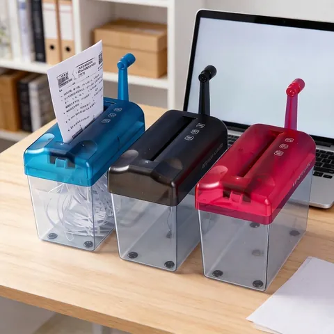 Manual Mini Paper Shredder A4 A6 Desktop Hand Crank Portable Paper Shredding Machine For Home Office Document Security Protection