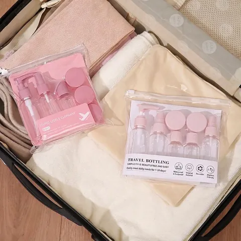 Tragbare PET PP Reiseflaschen Leere Kosmetikbehälter Für Shampoo Lotion Creme Toilettenartikel Aufbewahrungs-Organizer
