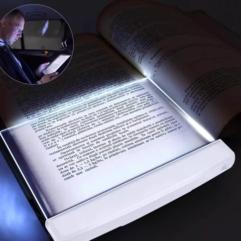Portable LED Flat Panel Reading Light Eye Protection Night Vision Book Light Transparent Reading Panel Lamp For Home School Travel