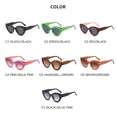 Trendy Cat Eye Sunglasses for Women Retro Concave Frame UV400 Polarized Jelly Color Fashion Eyewear Jelly Brown Pink Tortoise Black Sunglasses